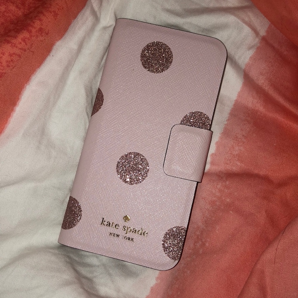 Kate Spade Pink Glitter Folio iPhone 7/8 Case